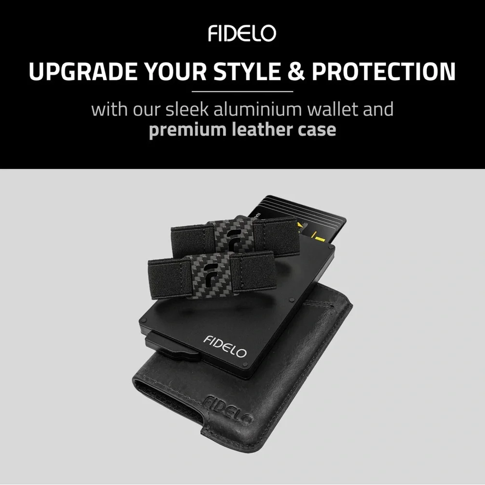 Fidelo Men’s Ultra Slim Hybrid Wallet card holder Dark Brown NWT